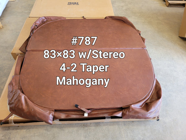 Hot Tub Cover 83x83 with Stereo Pocket Corners Teak (Local Pickup ONLY) #787