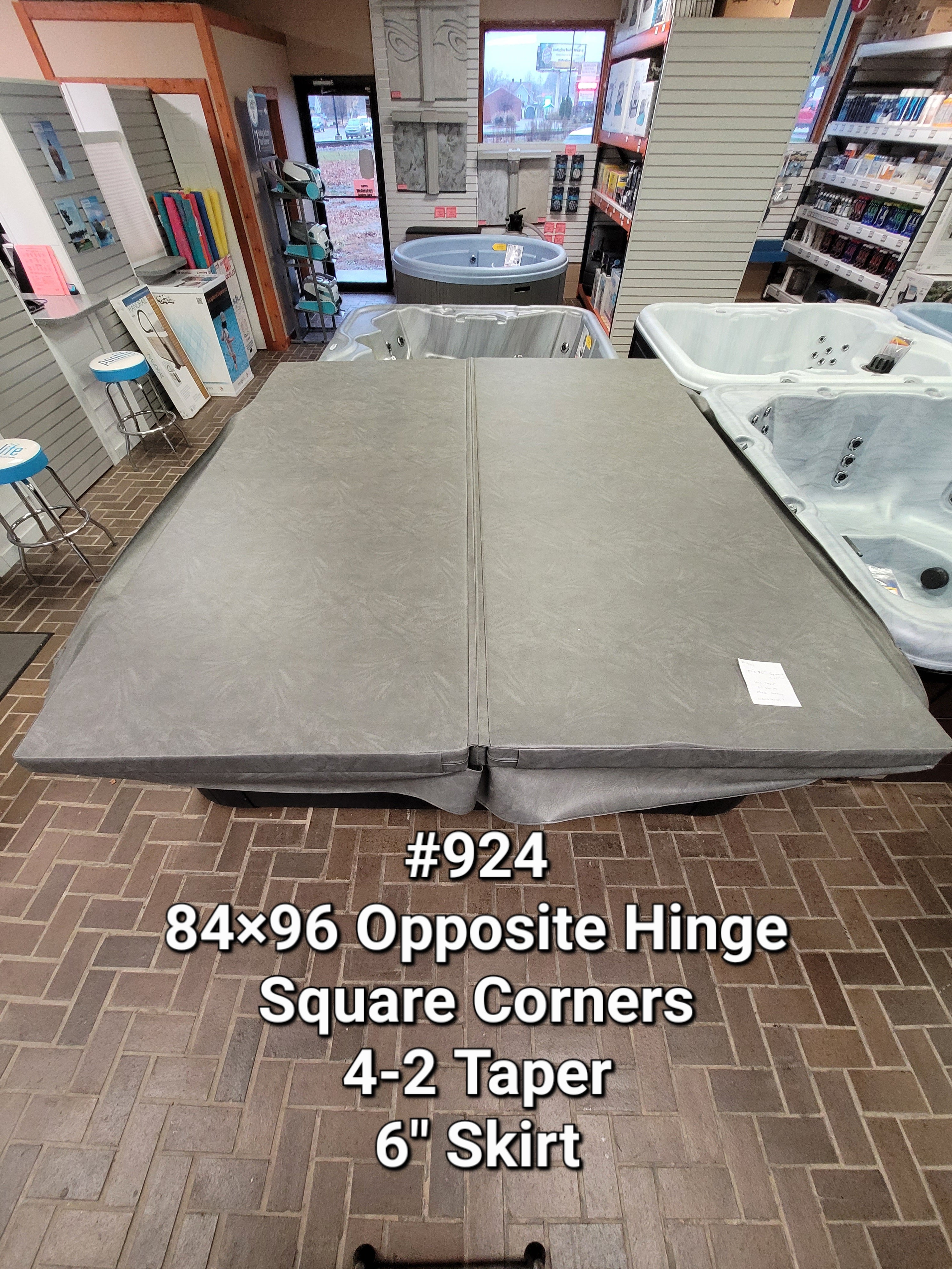 Hot Tub Cover 84x96 Opposite Hinge with Square Corners Gray (Local Pickup ONLY) #924