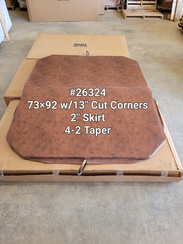 Hot Tub Cover 73"x92"  with 13" cut corners Teak (local pickup ONLY) #26324