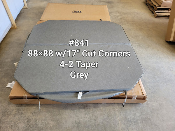 Hot Tub Cover 88"x88"  with 17" cut corners Grey (local pickup ONLY) #841